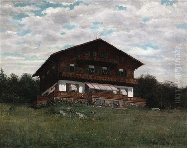 Das Schweizer Haus In Konigstein Oil Painting by Anton Becker