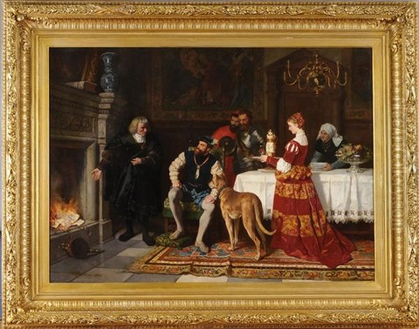 Anton Fugger Burning The Debenture Bonds Of Charles V In 1535 Oil Painting by Carl Ludwig Friedrich Becker