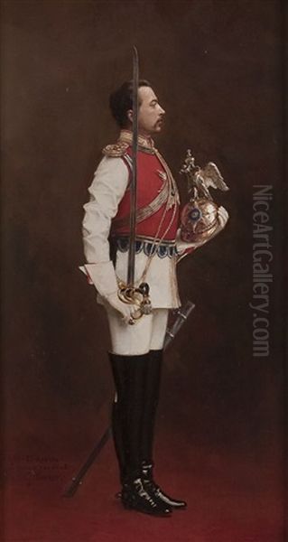 Portrait Of An Imperial Russian Officer Of The Chevalier Guards Oil Painting by Carl Ludwig Friedrich Becker