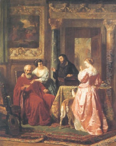 The Jewellery Merchant Oil Painting by Carl Ludwig Friedrich Becker