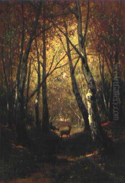 Wildwechsel Oil Painting by Ernst Albert Becker