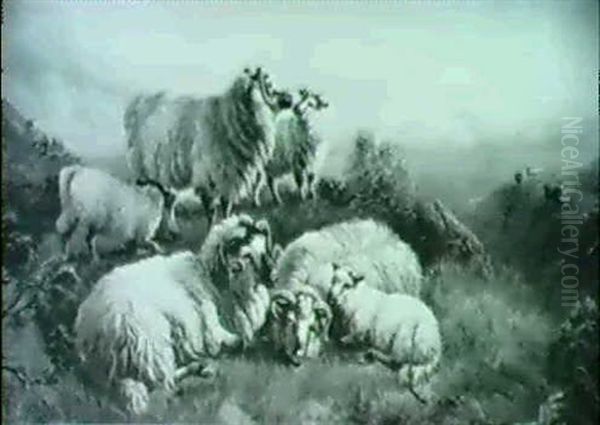 Highland Sheep Oil Painting by Ernst Albert Becker