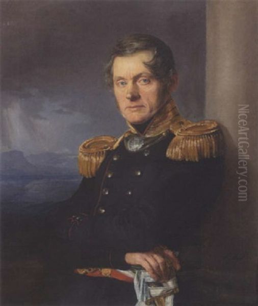 Carl Heinrich Theodor Als Schutzencommandant Oil Painting by Ernst August Becker