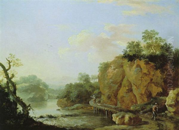 Flusslandschaft Oil Painting by Johann Wilhelm Becker