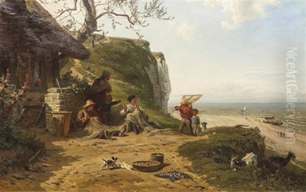 Mending The Nets by Ludwig Hugo Becker