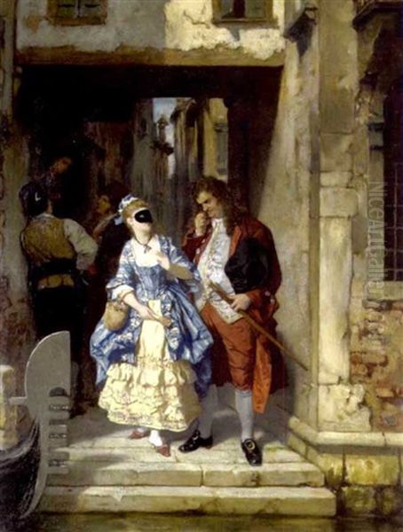 Karneval Von Venedig Oil Painting by Carl Becker