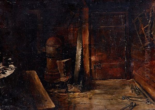 Bauerliche Werkstatt Oil Painting by Karl-Johann Becker-Gundahl