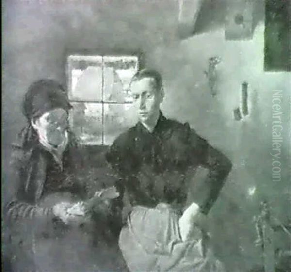 In Der Stube Oil Painting by Karl-Johann Becker-Gundahl