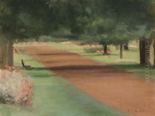 Chestnut Avenue, Ballarat Gardens Oil Painting by Clarice Marjoribanks Beckett