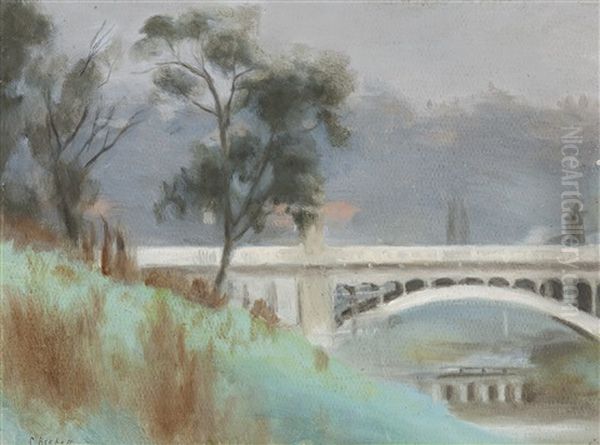 Church Street Bridge, Richmond Oil Painting by Clarice Marjoribanks Beckett