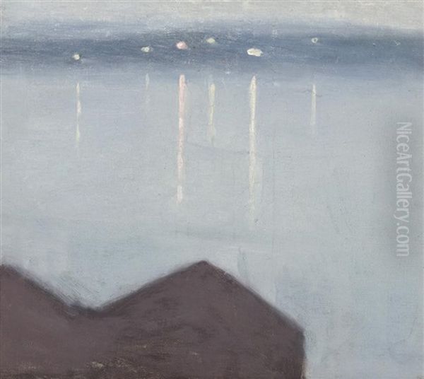 Lights Across The Bay Oil Painting by Clarice Marjoribanks Beckett