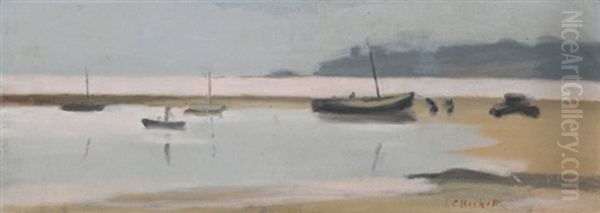 Misty Day, Towards Black Rock Oil Painting by Clarice Marjoribanks Beckett