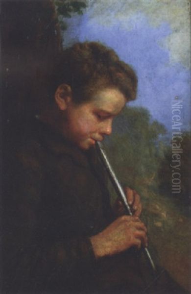 The Boy Piper Oil Painting by Fanny Beckett