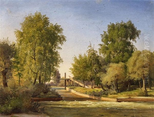 Sommerliche Landschaft Oil Painting by Johann (Hans) Beckmann