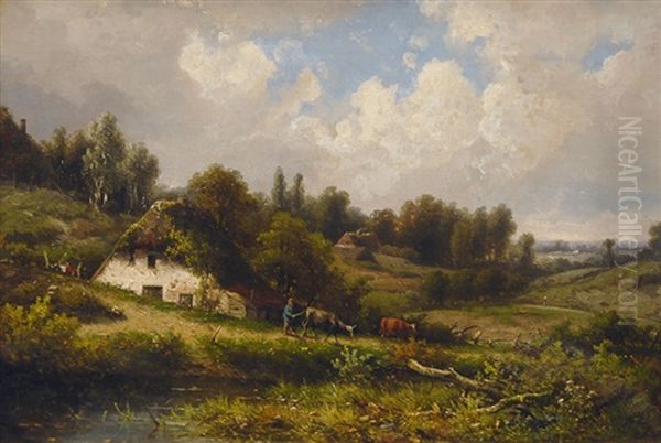 Landscape Near Hamburg Oil Painting by Johann (Hans) Beckmann