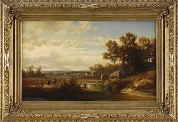 Weite Fluslandschaft Mit Reisigsammlern Oil Painting by Johann (Hans) Beckmann