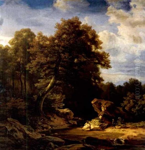 Ein Waldweg Oil Painting by Johann (Hans) Beckmann