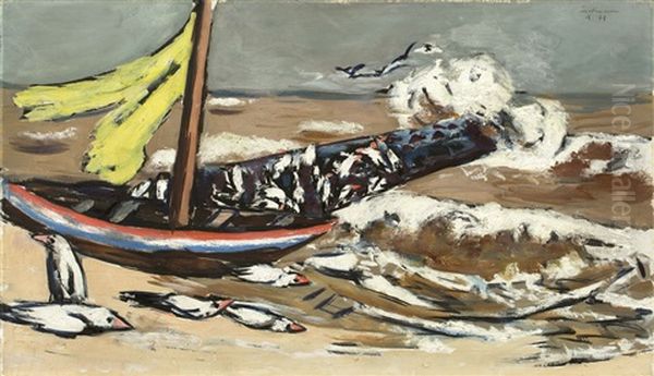 Braunes Meer Mit Mowen Oil Painting by Max Beckmann