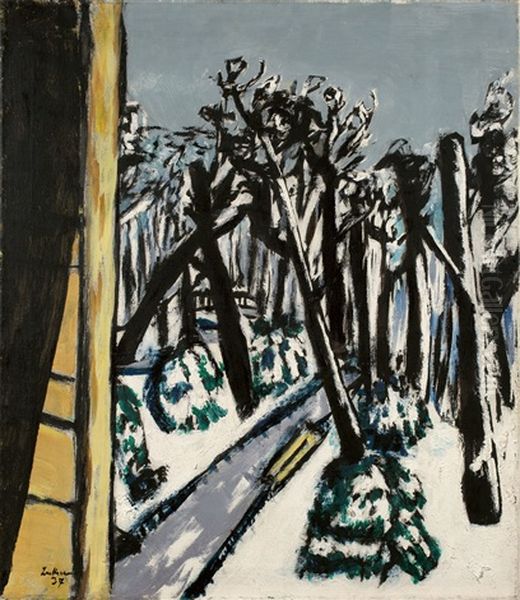 Tiergarten Im Winter Oil Painting by Max Beckmann