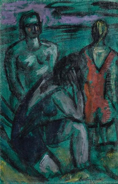 Bathers Oil Painting by Max Beckmann