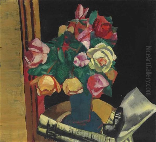 Stilleben Mit Rosen by Max Beckmann