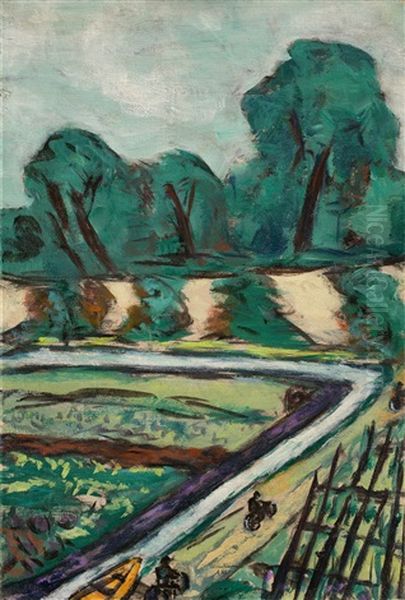 Hollandischer Radfahrweg Oil Painting by Max Beckmann