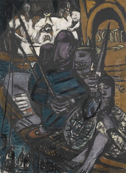 Kinder Des Zwielichts - Orkus (children Of The Twilight - Orcus) Oil Painting by Max Beckmann