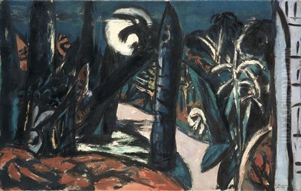 Nachtgarten Bei Cape Martin Oil Painting by Max Beckmann