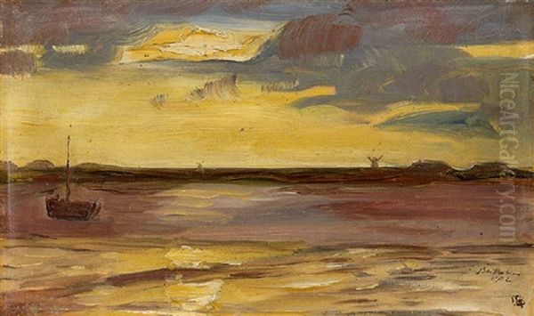 Sonnenuntergang, Violett Und Gelb 1902 Oil Painting by Max Beckmann