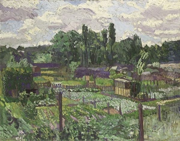 Schrebergarten Oil Painting by Max Beckmann