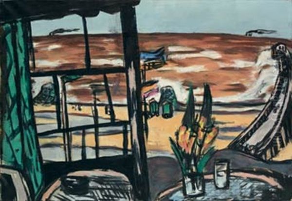 Ostende Im Sturm - Meer Bei Ostende Oil Painting by Max Beckmann