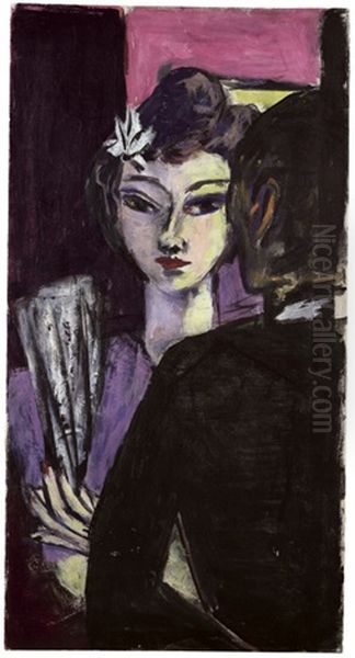 Anni (madchen Mit Facher) Oil Painting by Max Beckmann