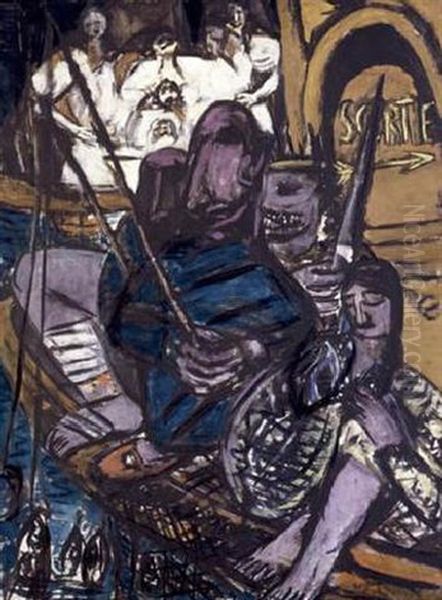 Kinder Des Zwielichts Oil Painting by Max Beckmann