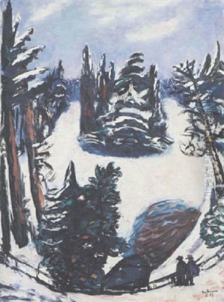 Le Lac Im Winter Oil Painting by Max Beckmann