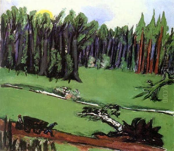 Waldwiese Im Schwarzwald Oil Painting by Max Beckmann