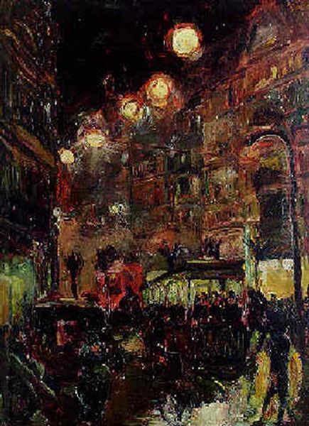 Strasse Bei Nacht by Max Beckmann