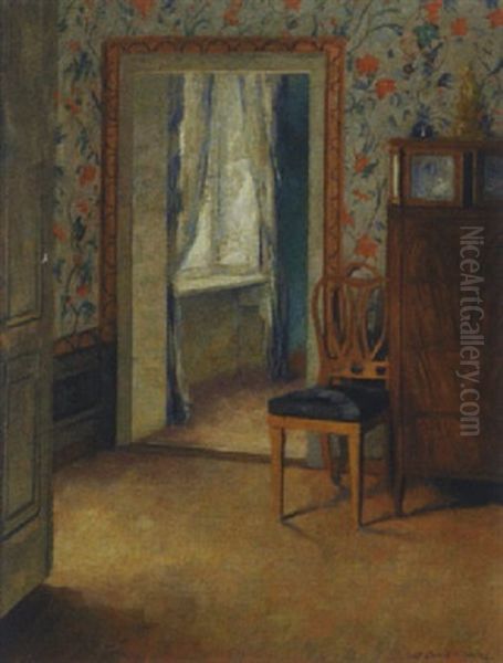 Interieur Oil Painting by Wilhelm Beckmann