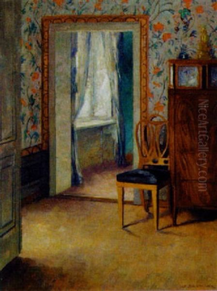 Interieur Oil Painting by Wilhelm Beckmann