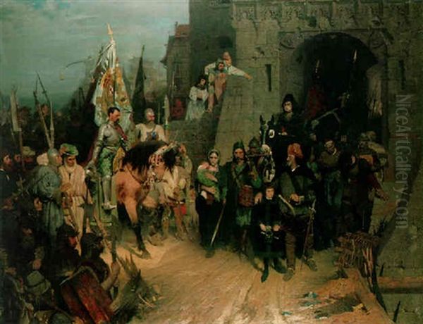 The Surrender Of The City Of Rosenberg In The Hussite War Oil Painting by Wilhelm Beckmann