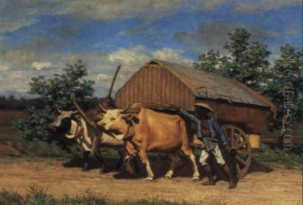 The Ox-cart Oil Painting by Wilhelm Beckmann