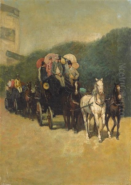 Stagecoach Ride In The Park by James Carroll Beckwith