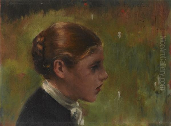 Head Of A Peasant Oil Painting by James Carroll Beckwith