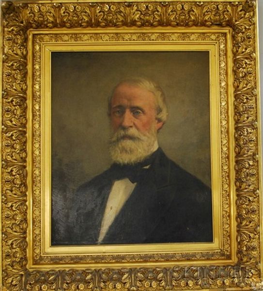 Portrait Of Samuel Putnam Avery (1822-1904) Oil Painting by James Carroll Beckwith