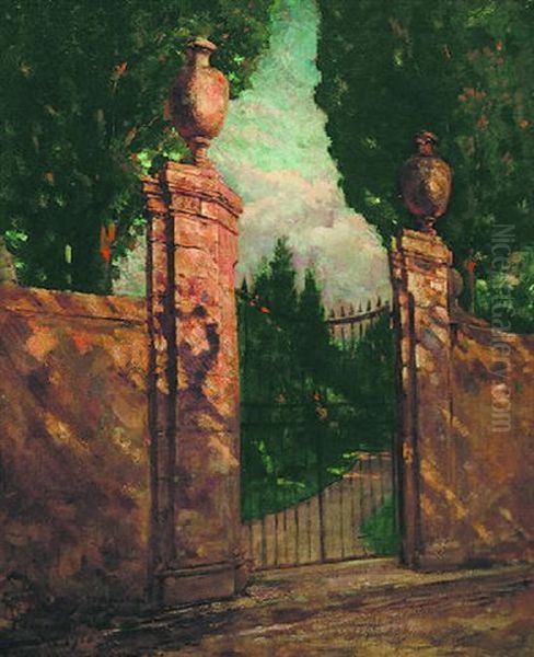 The Gate Oil Painting by James Carroll Beckwith