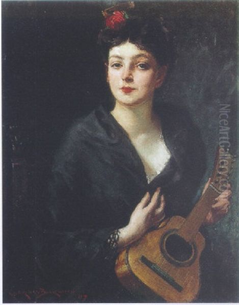 Carmencita Oil Painting by James Carroll Beckwith