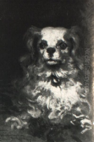 Duke Of Marlborough: Portrait Of A Puppy Oil Painting by James Carroll Beckwith