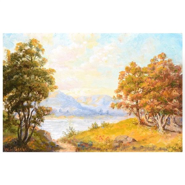 Mountain Lake Oil Painting by William Lee Beebe