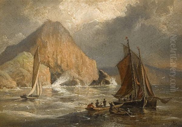 Views Of The Skellig Islands (a Pair) by Richard Brydges Beechey