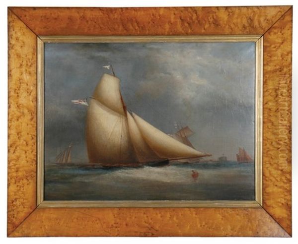 The Flower Of The Yarrow - A Cutter Belonging To The Marquess Of Conyingham Oil Painting by Richard Brydges Beechey