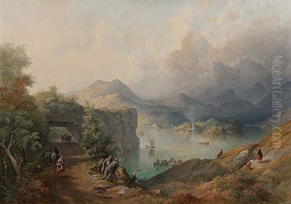 Upper Lake Killarney, Taken Near The Tunnel Oil Painting by Richard Brydges Beechey